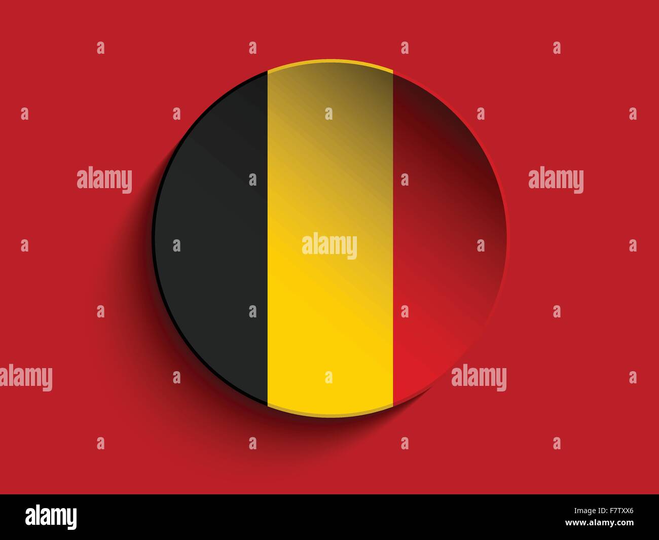 Kennzeichnen Sie Papier Kreis Schatten Taste Belgien Stock Vektor