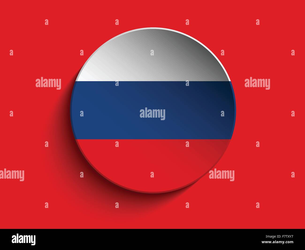 Kennzeichnen Sie Papier Kreis Schatten Taste Russland Stock Vektor
