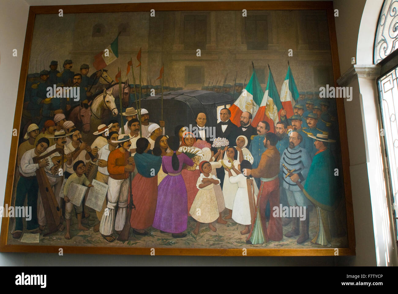 A. Gonzalez Orozco Malerei im Museum of National History in Schloss Chapultepec, Mexiko-Stadt. Stockfoto