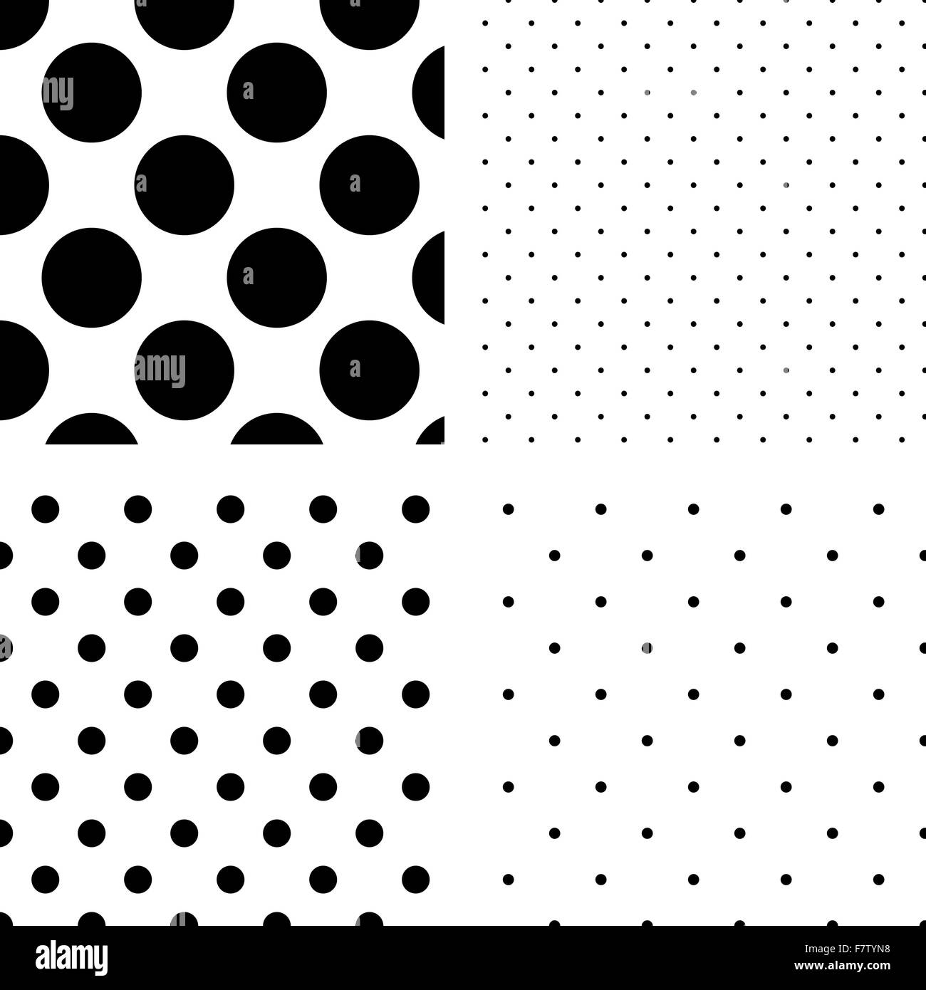 Polka Dot Musterdesign Satz Stock Vektor