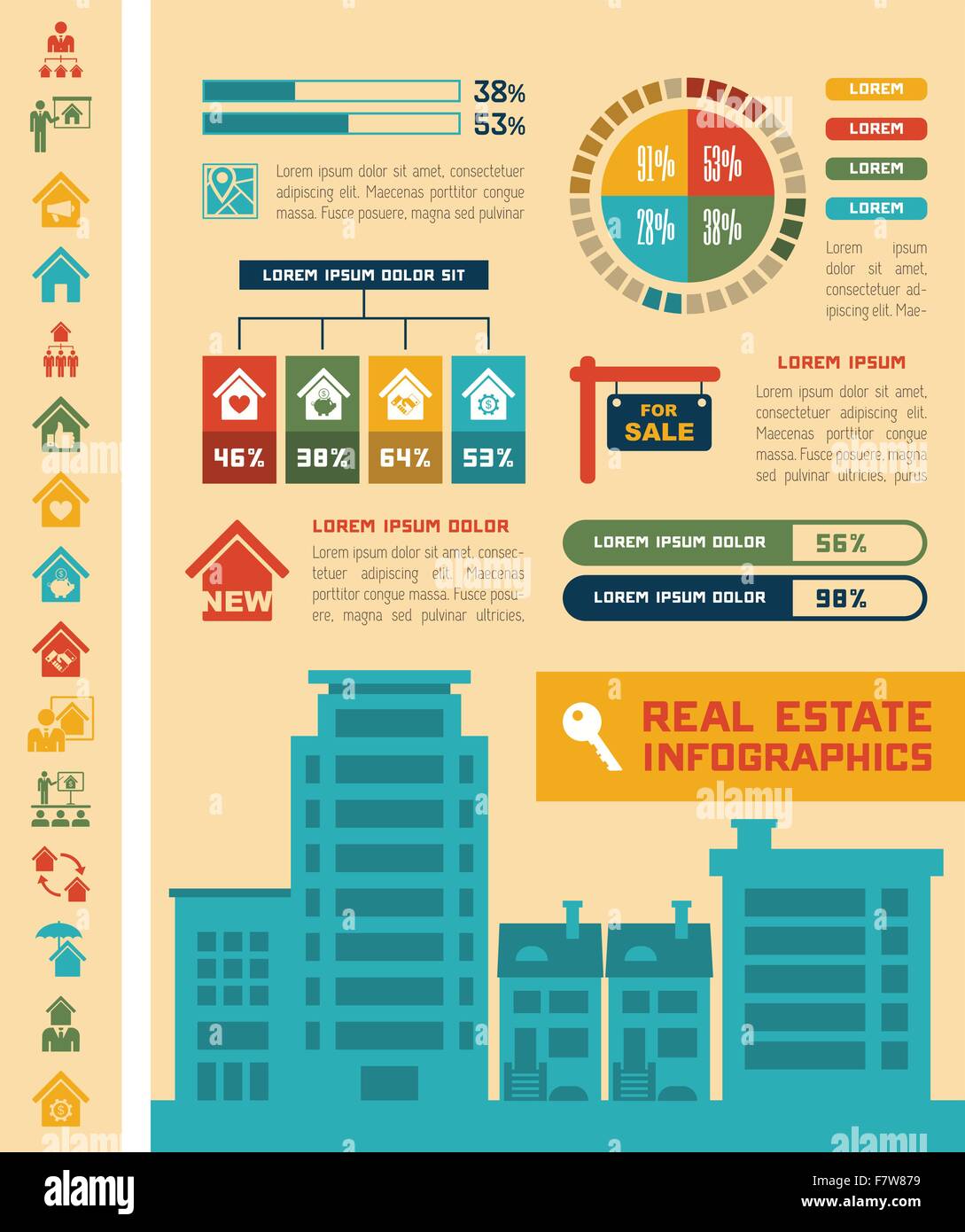 Immobilien-Infografiken. Stock Vektor