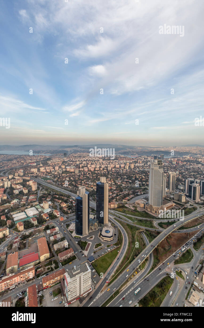 Blick auf die Stadt von Istanbul Sapphire, Istanbul, Türkei Stockfoto