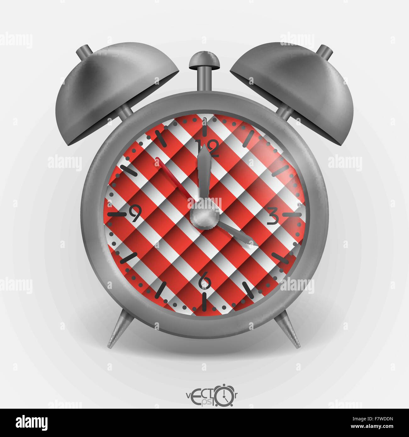 Metall, klassischen Stil Wecker. Stock Vektor