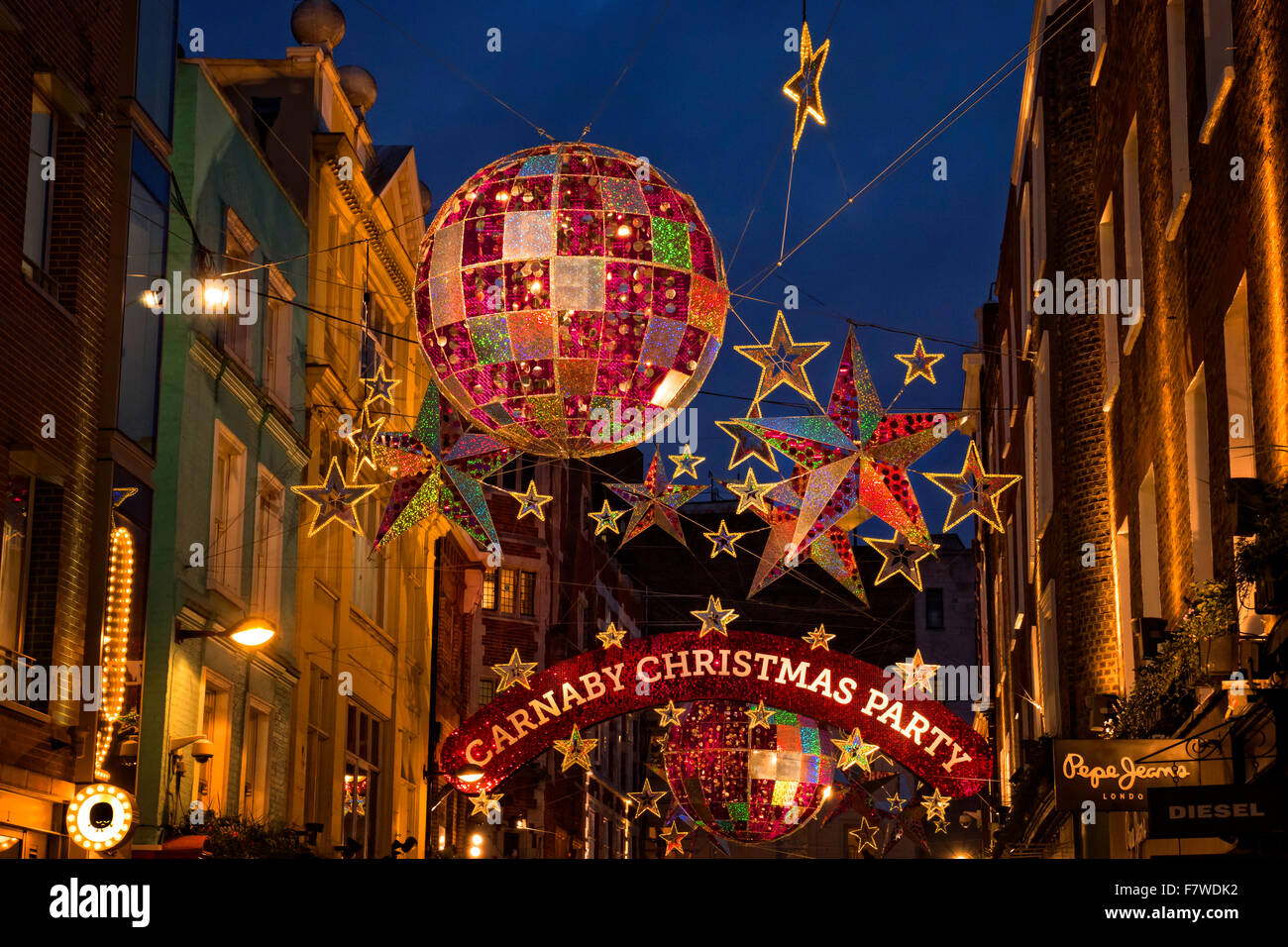 Carnaby Street Christmas Lights 2015.Westminster London UK Stockfoto