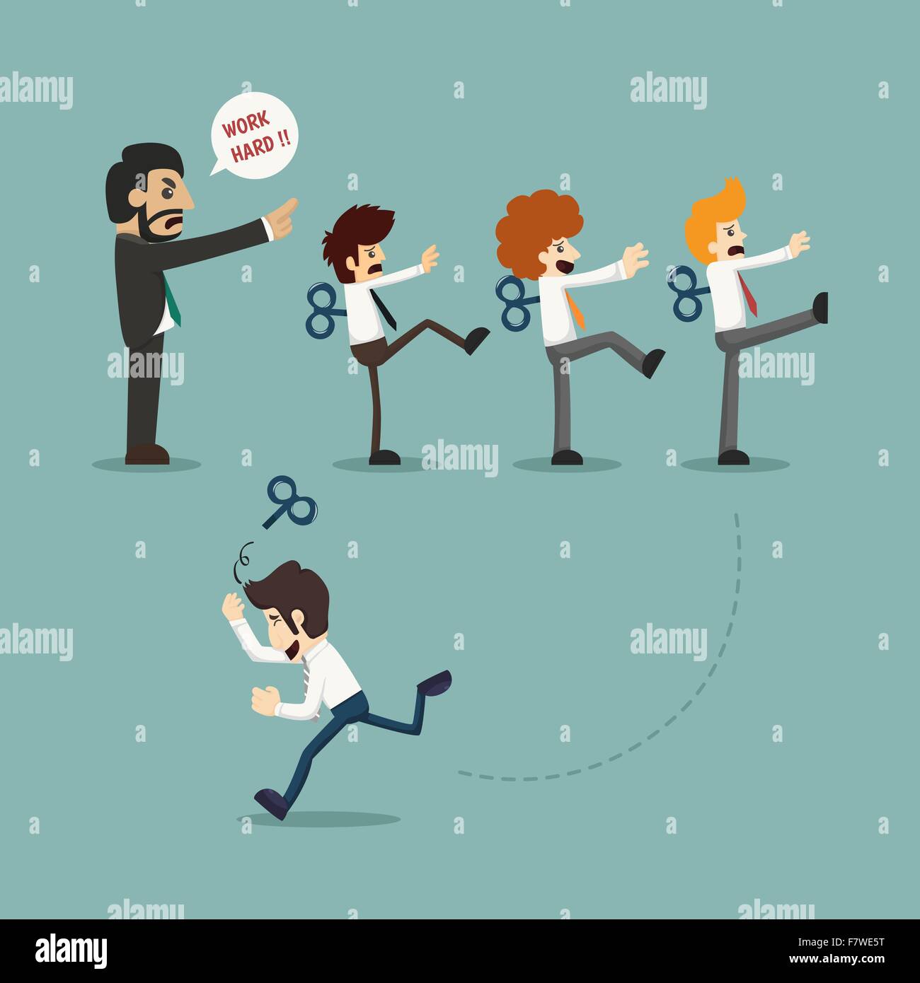 Geschäftsleute mit Aufzieh-Schlüssel Stock Vektor