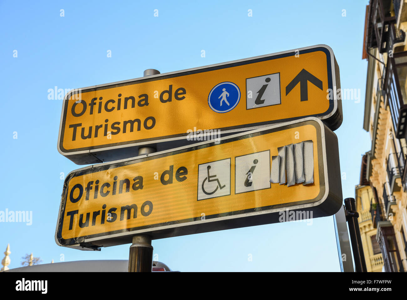 Touristische Hinweisschilder, Granada, Spanien Stockfoto