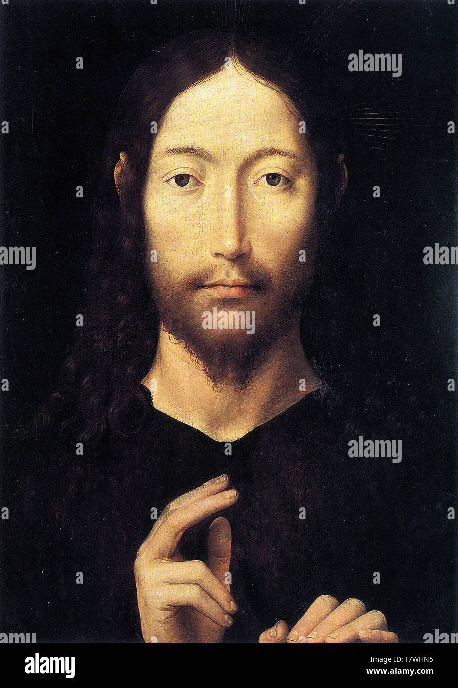 Hans Memling - Christus seinen Segen geben Stockfoto