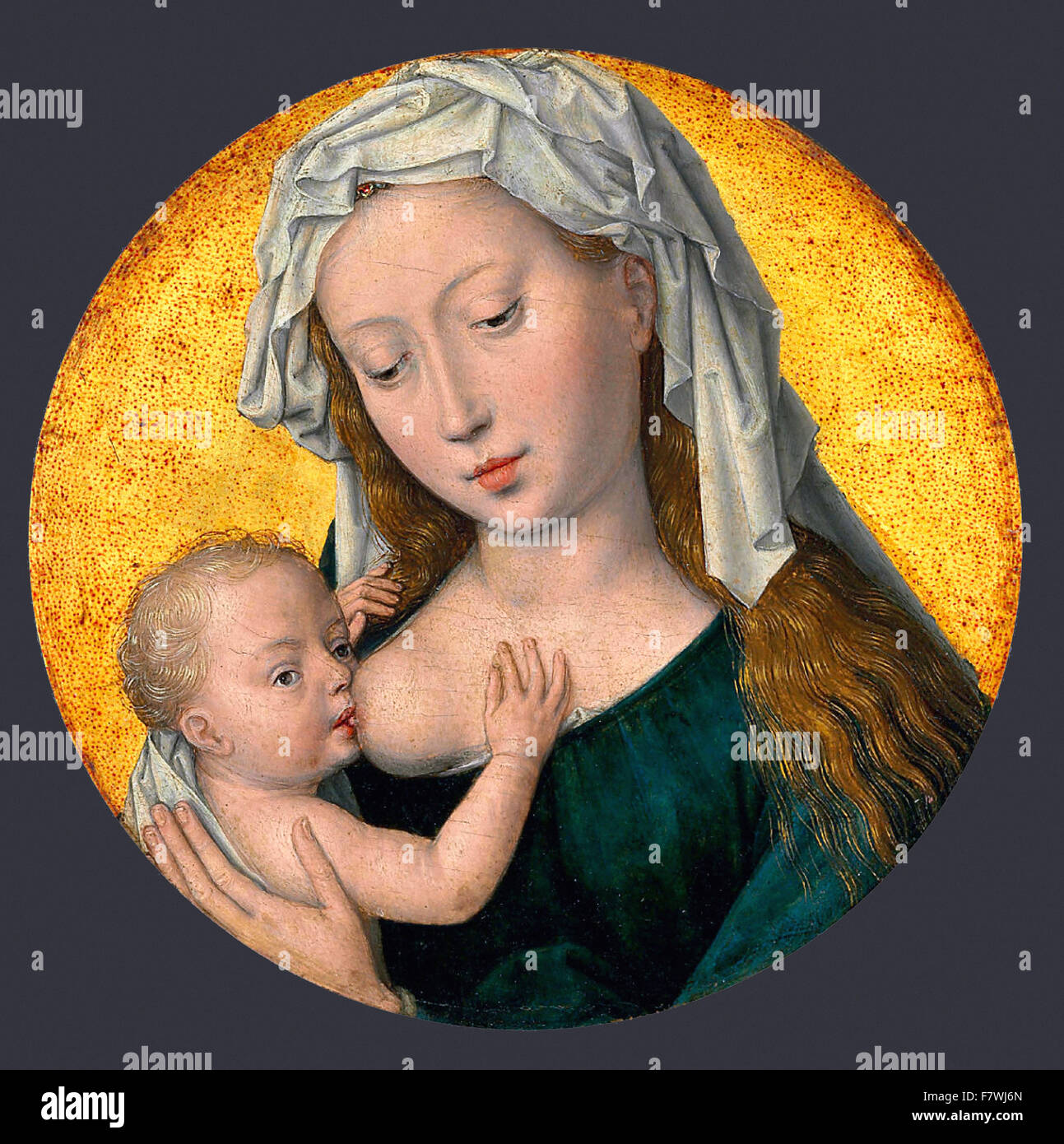 Hans Memling - die Heilige Jungfrau Maria Krankenpflege das Christkind Stockfoto