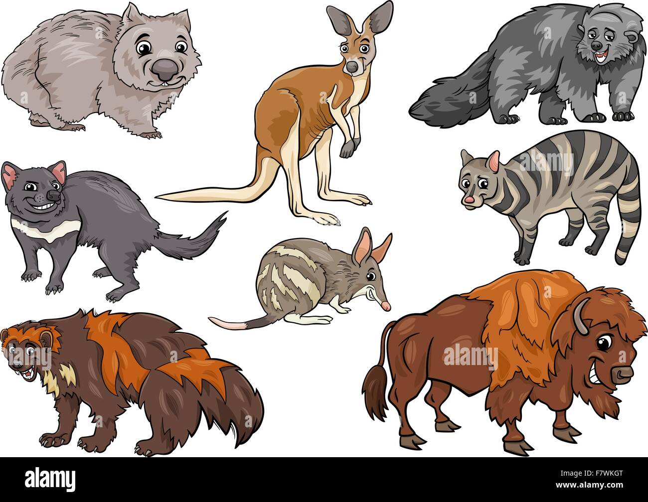 wilde Tiere setzen Cartoon illustration Stock Vektor