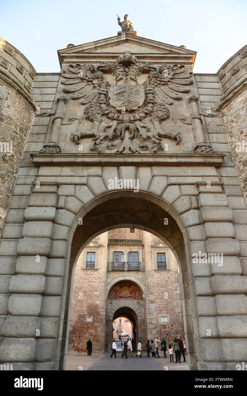 Puerta de Bisagra, Toledo, Spanien Stockfoto