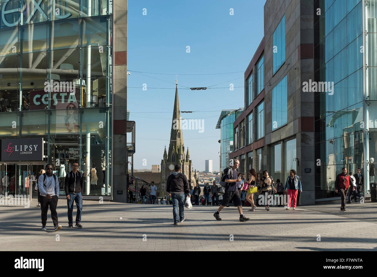 Stierkampfarena Einkaufsviertel in Birmingham, UK Stockfoto