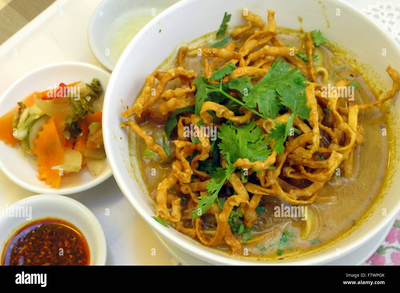 Gekochte Speisen im Restaurant, Chiang Mai, Thailand Stockfoto