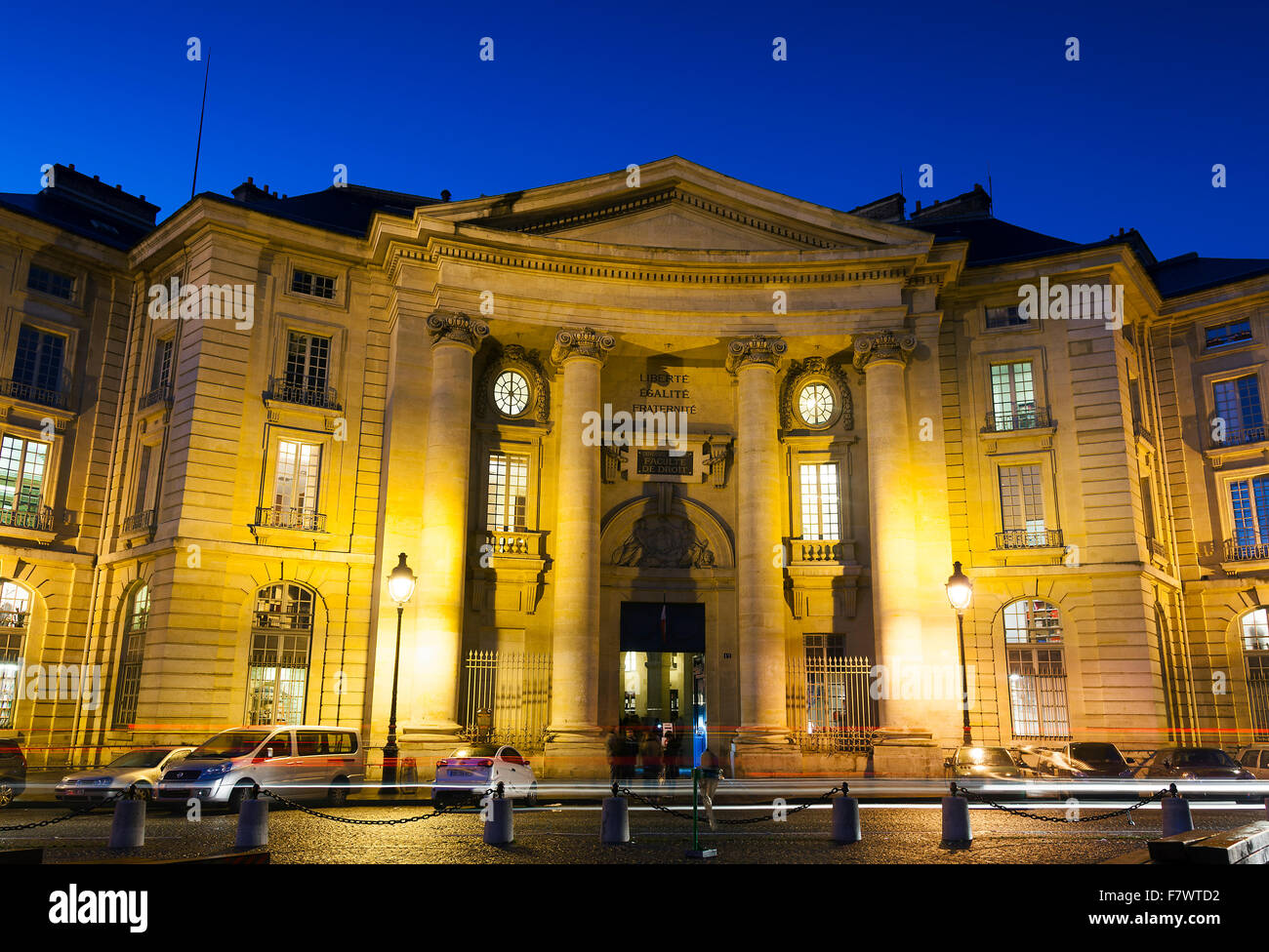 Fassade der Universität Sorbonne, Platz des Grands Hommes, Paris, Ile de France, Frankreich Stockfoto