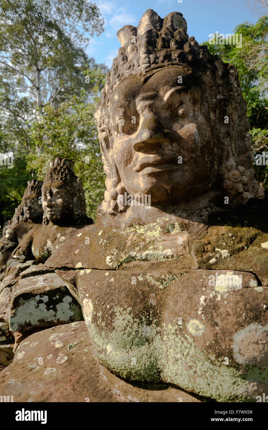 Unesco-Weltkulturerbe - Bayon-Tempel, Angkor Thom, Provinz Siem Reap, Kambodscha Stockfoto