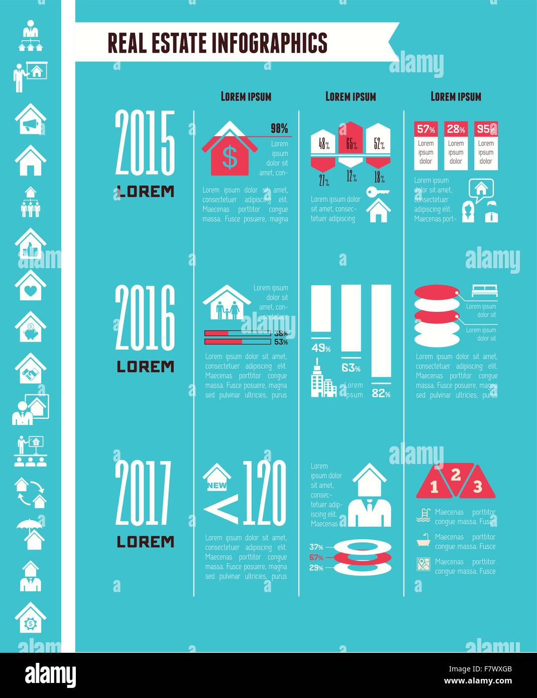 Immobilien-Infografiken. Stock Vektor