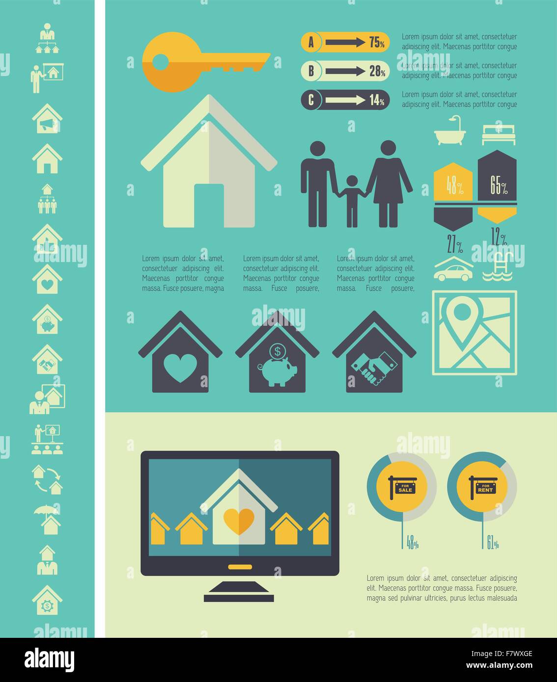 Immobilien-Infografiken. Stock Vektor