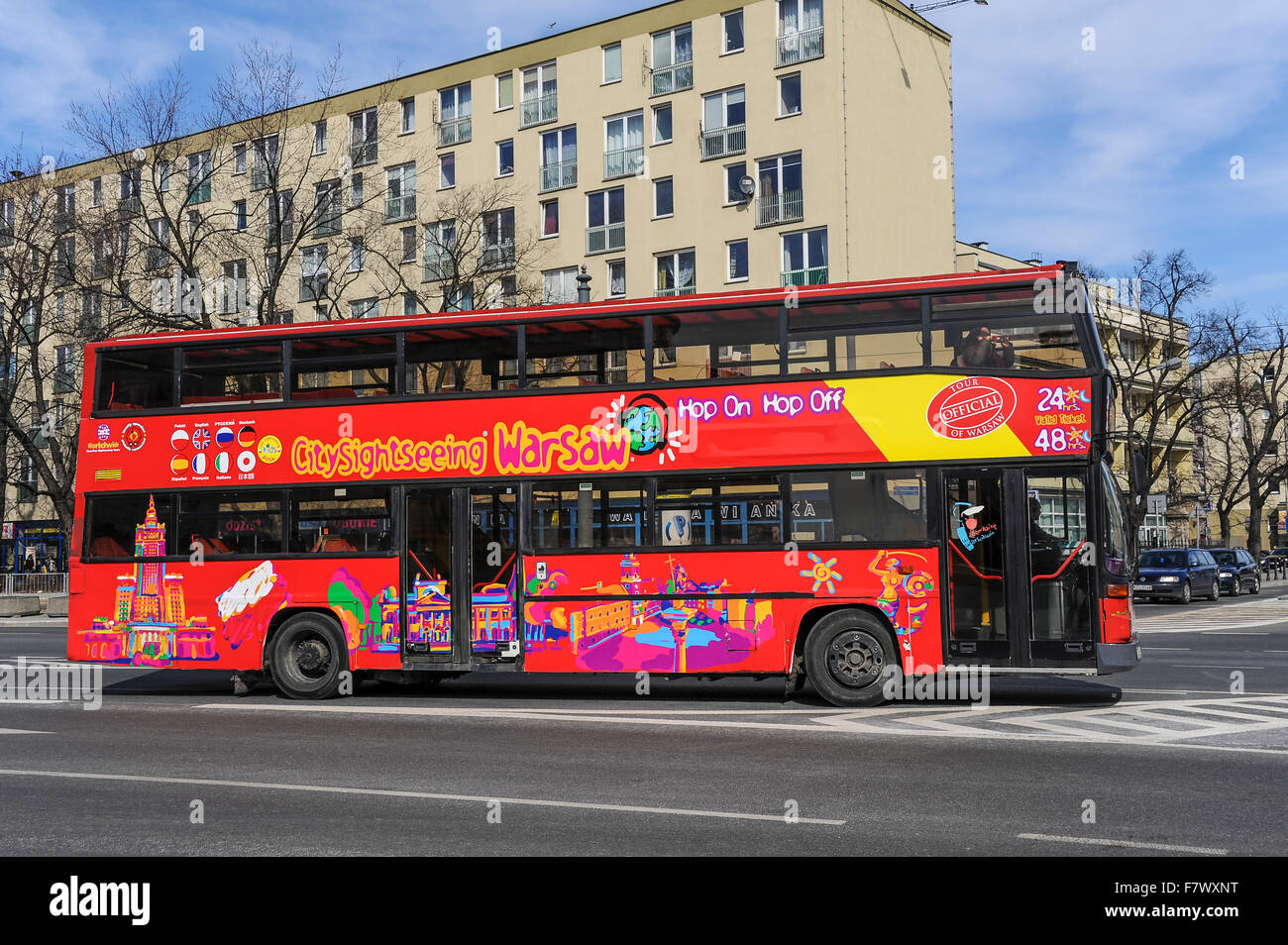 City Sightseeingbus, Warschau, Polen Stockfoto
