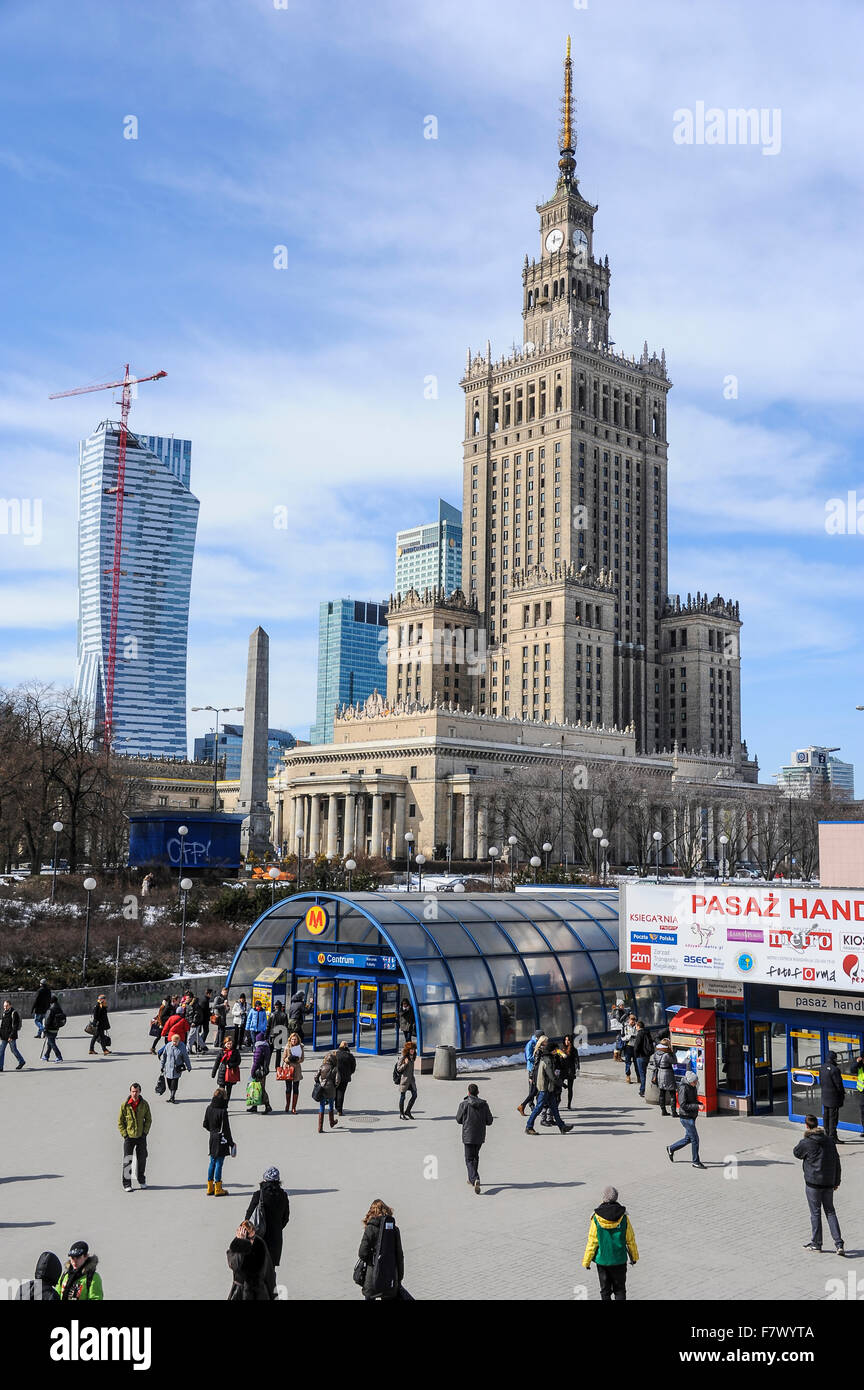 Palac Kultury ich Nauki, Warschau, Polen Stockfoto