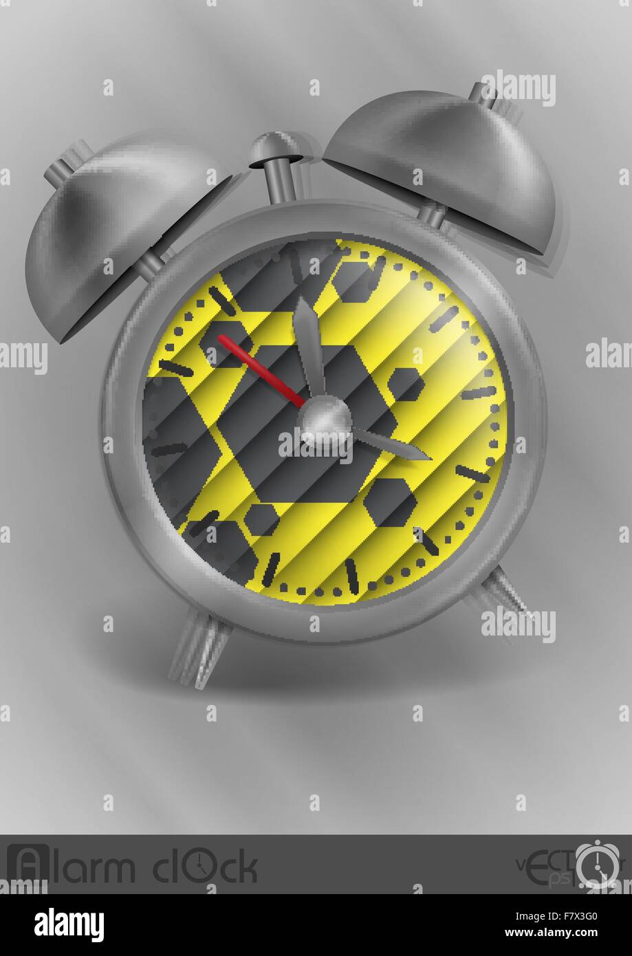 Metall, klassischen Stil Wecker. Stock Vektor