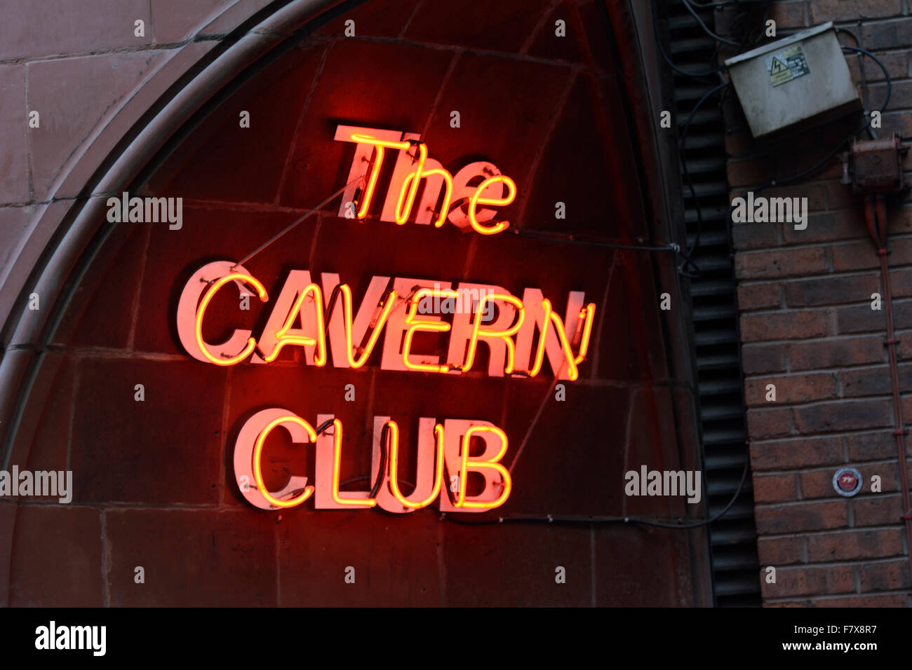 Eintritt in den Cavern Club in Matthew Street, Liverpool. Stockfoto