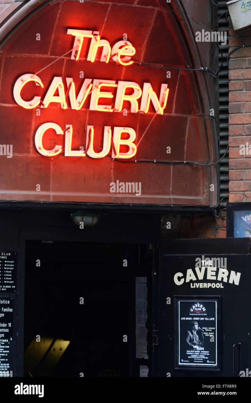 Eintritt in den Cavern Club in Matthew Street, Liverpool. Stockfoto