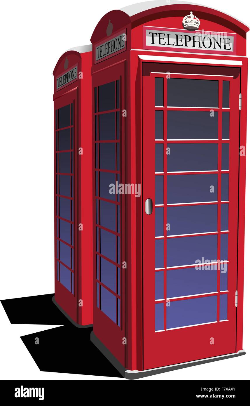 London-rote Telefonzelle-Box. Vektor-illustration Stock Vektor