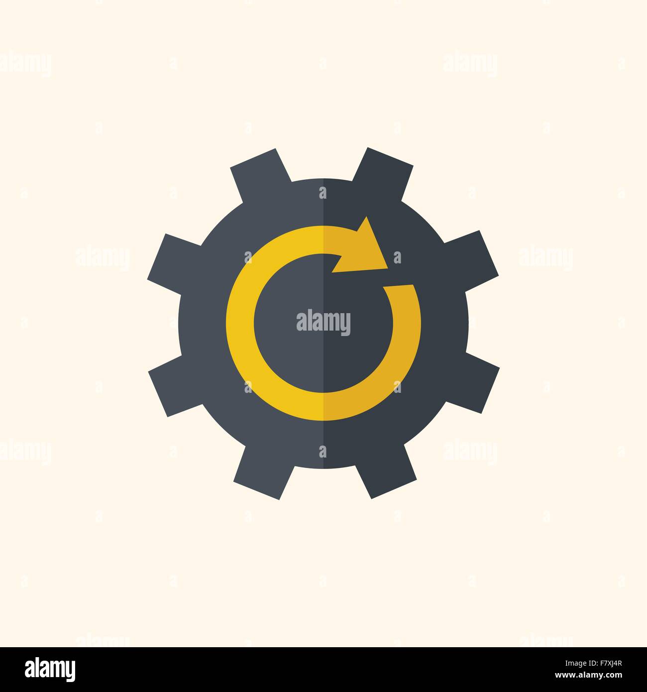Flache Zahnradsymbol Stock Vektor