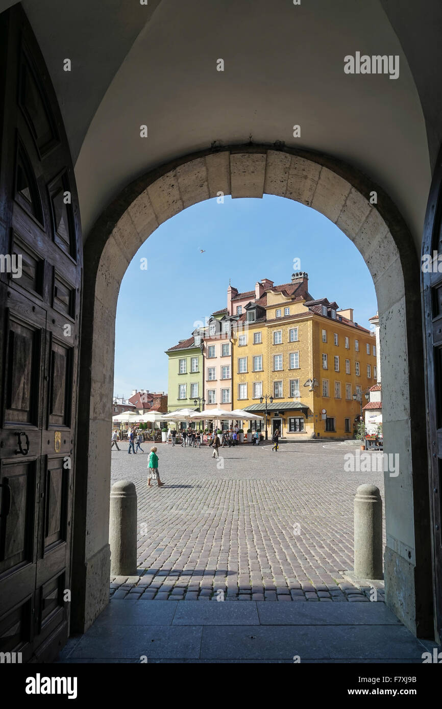 Ein Blick auf den alten Marktplatz in Warschau Stockfoto