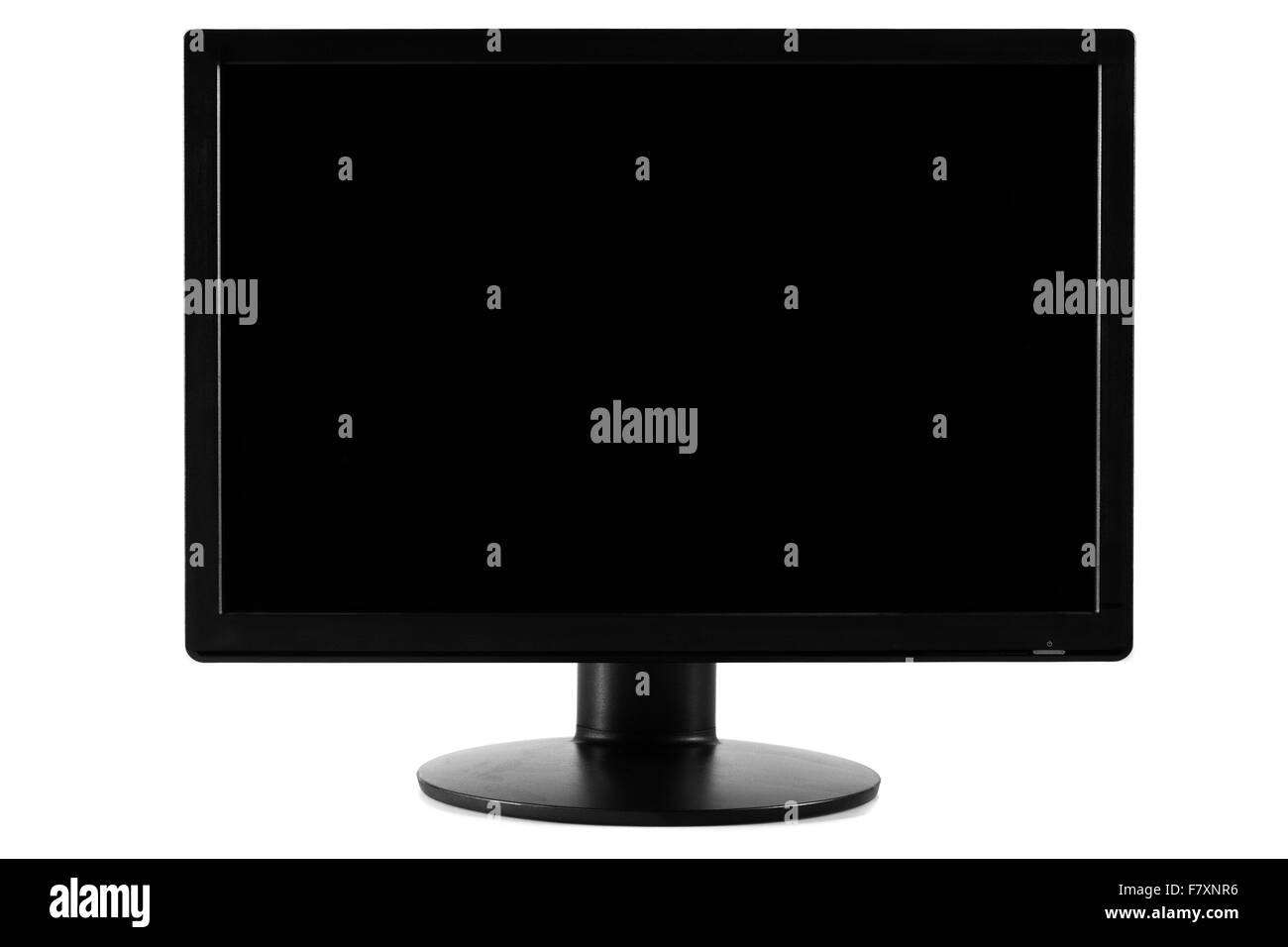 Schwarzer Bildschirm, der einen Computer-Monitor, Isolated on White Background Stockfoto