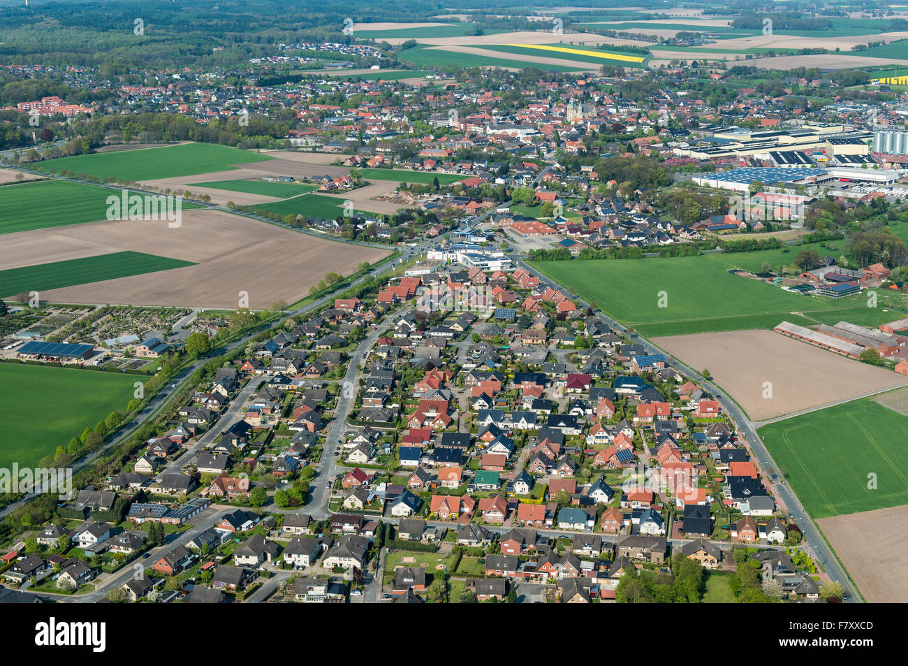 Damme (Dümmer) von oben, Landkreis Vechta, Niedersachsen, Deutschland Stockfoto