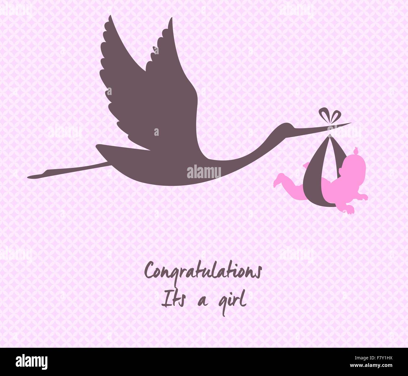 Storch mit baby Stock Vektor