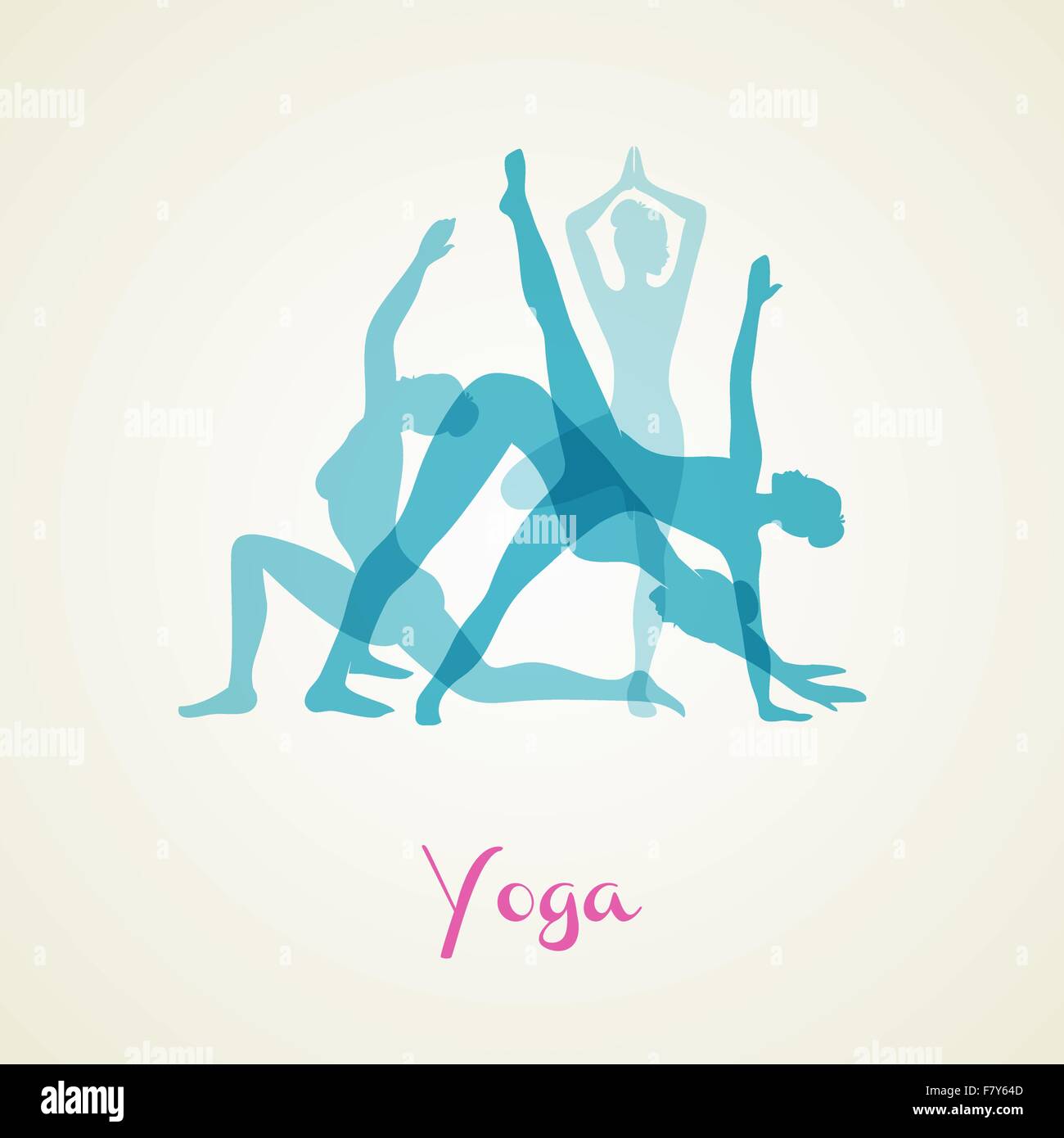 Yoga-Posen-Silhouette-set Stock Vektor