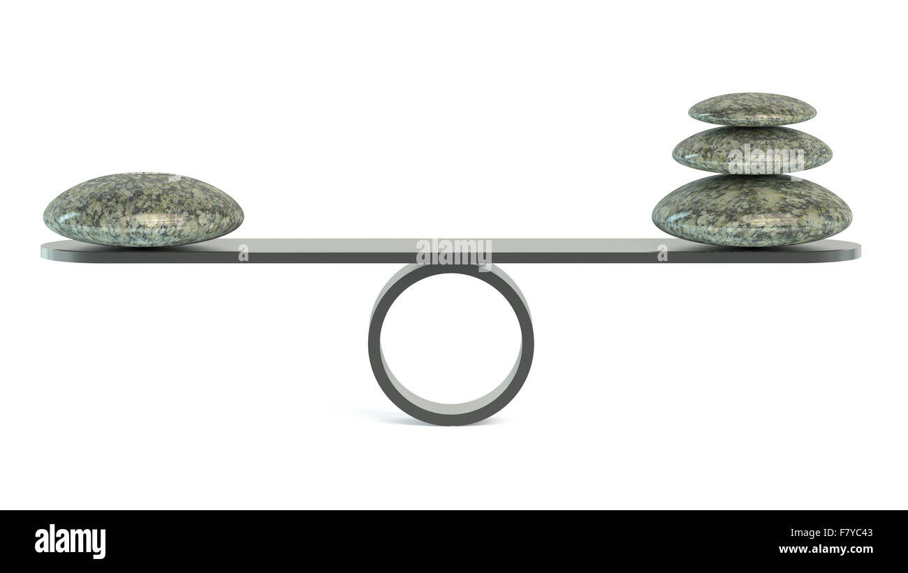 Balance-Konzept isoliert auf weißem Hintergrund Stockfoto