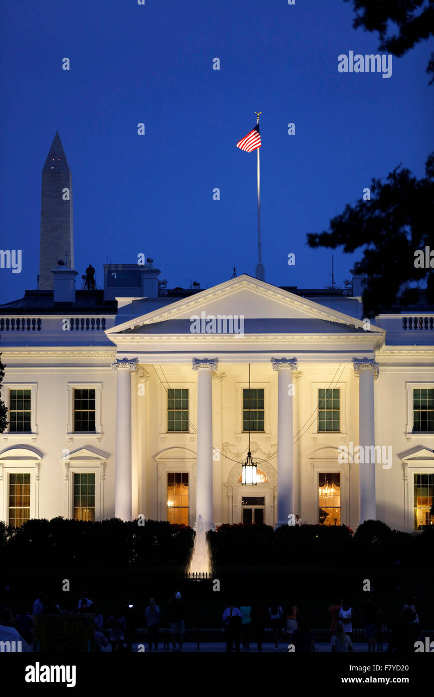 Weißes Haus, Obelisk, Washington, D.C., Vereinigte Staaten von Amerika Stockfoto