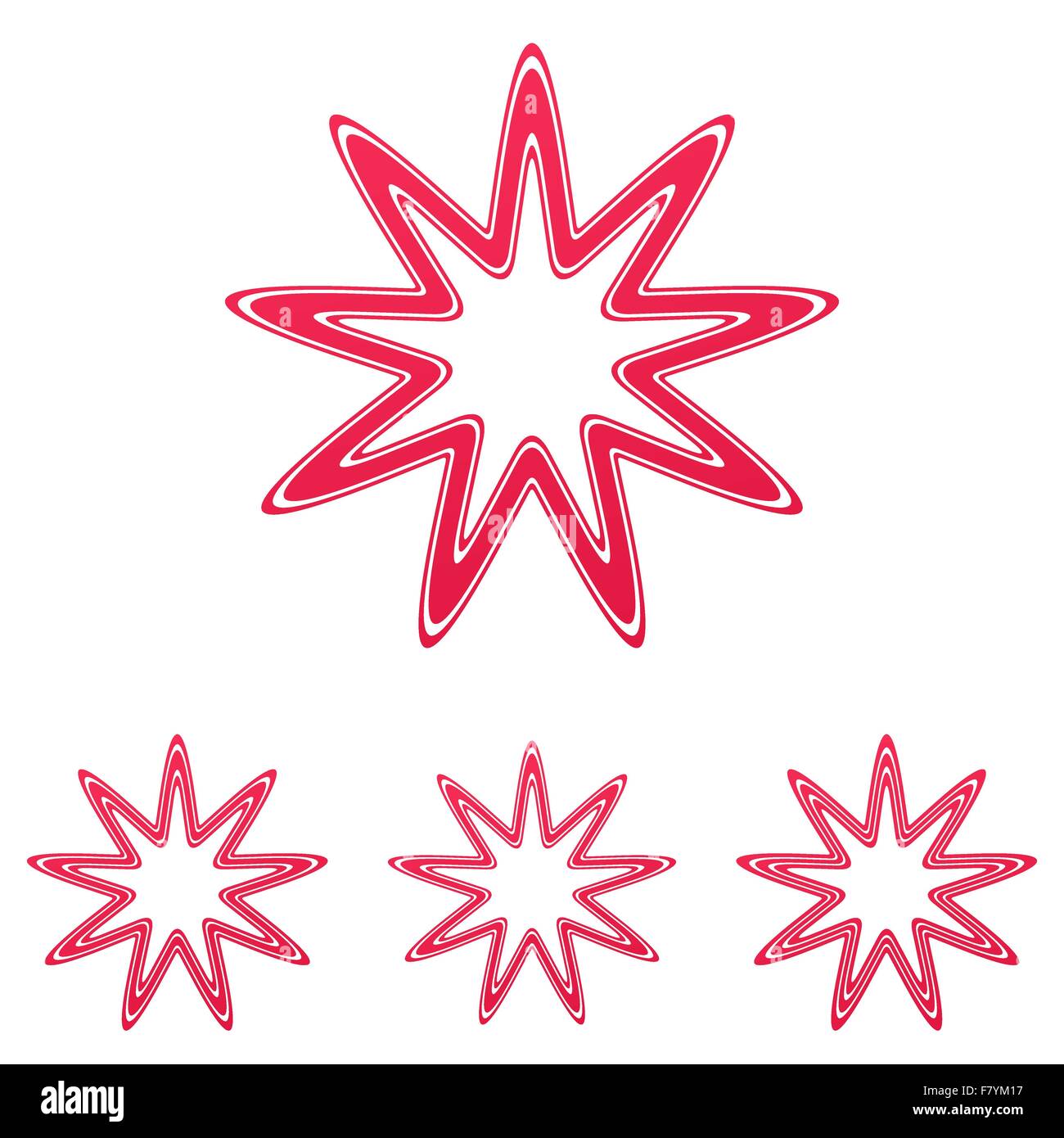 Purpurrote Linie star Logo Design Sets Stock Vektor