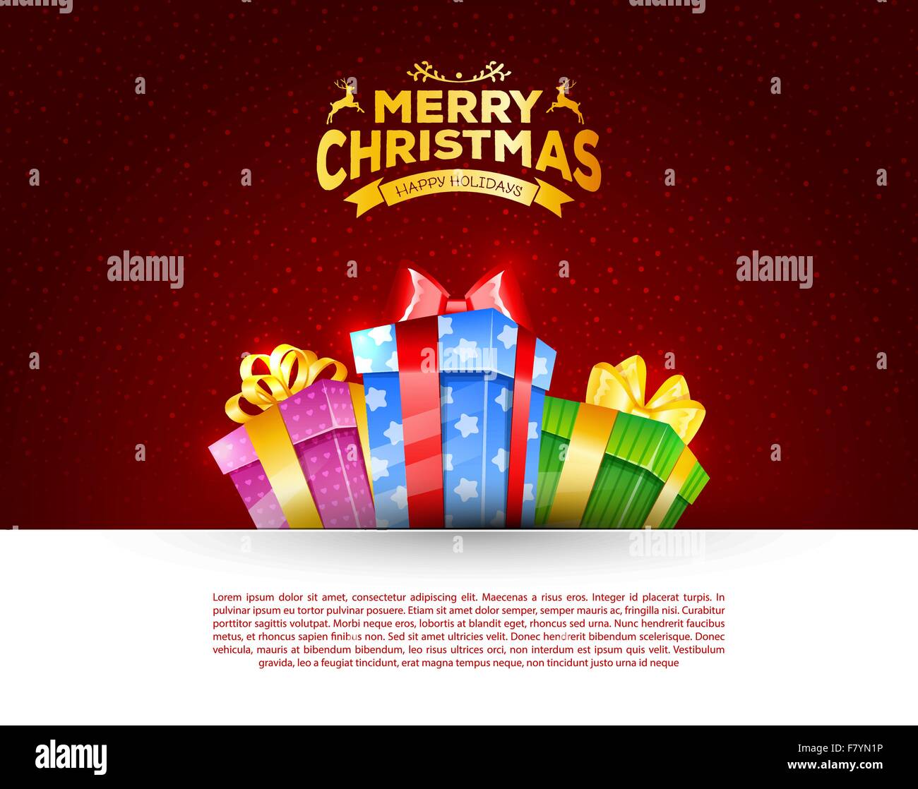 Bunte Geschenkbox mit Bögen Stock Vektor