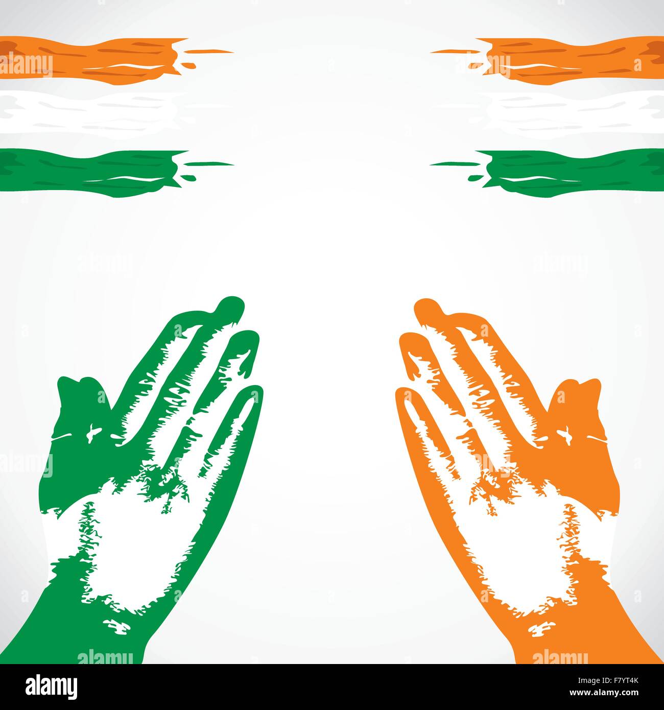 beten in der hand Indien Kennzeichnungsfarbe Stock Vektor