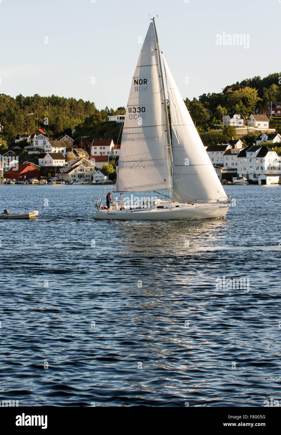 Segeln in Arendal Stockfoto