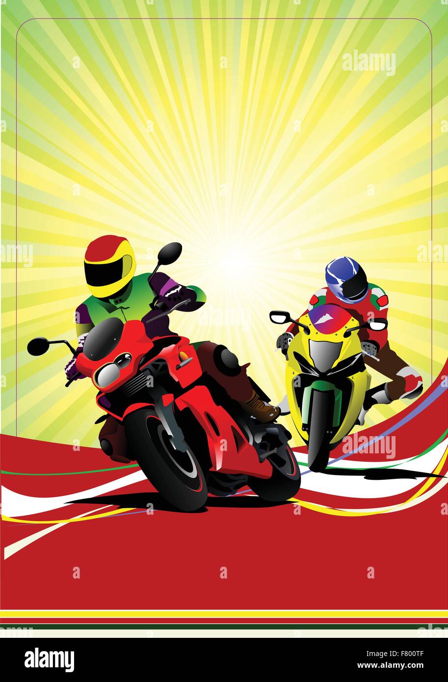 Zusammenfassung Hintergrund mit Motorrad Bild. Vektor-illustration Stock Vektor