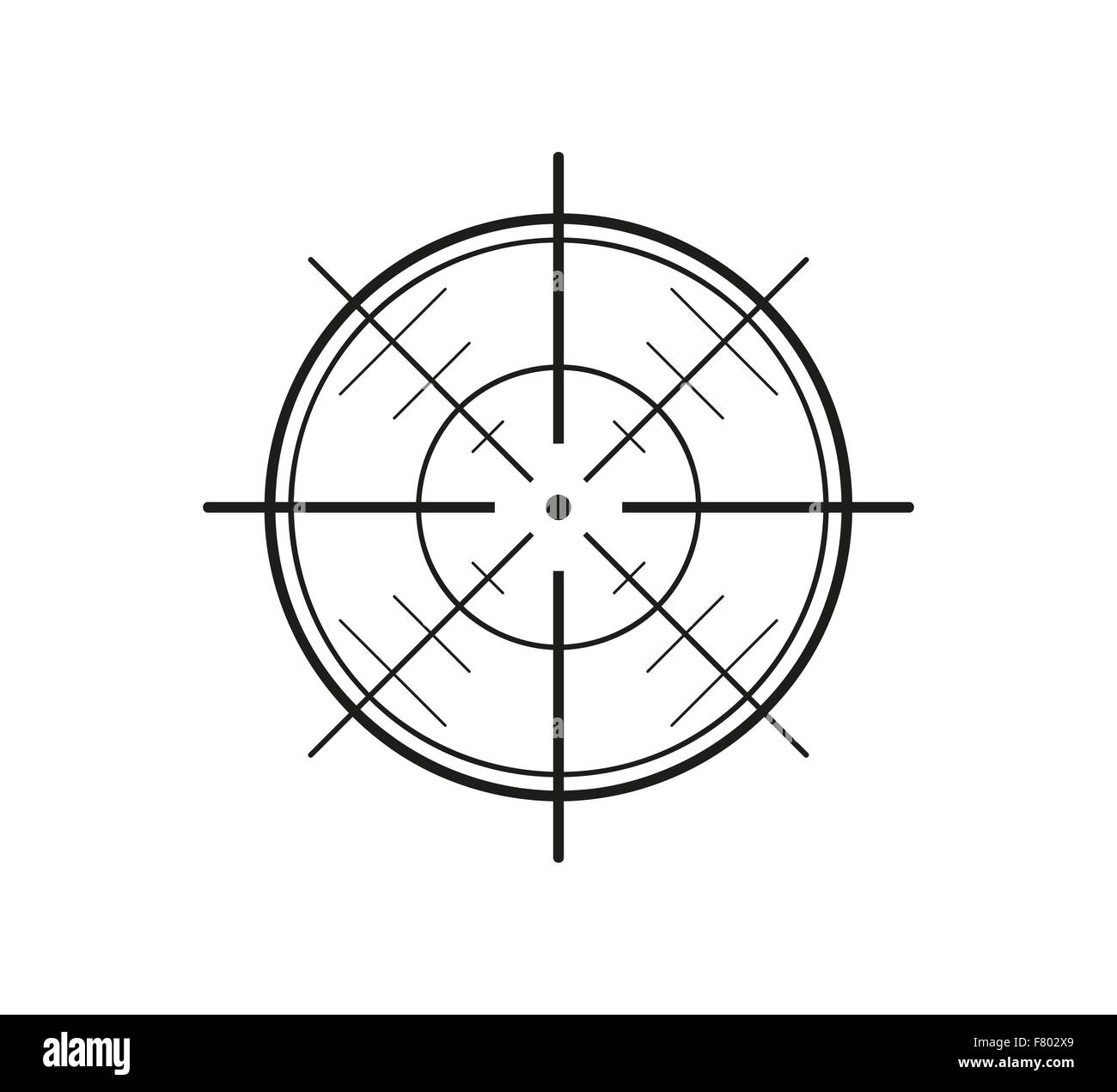 Fadenkreuz auf weißem Hintergrund Stock Vektor