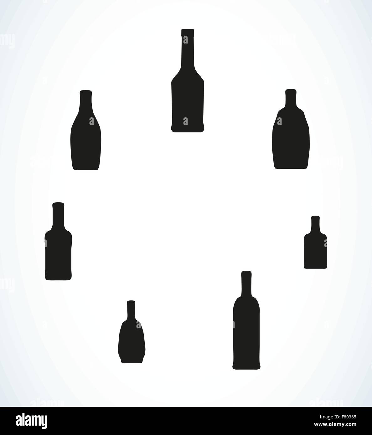 einige verschiedene Flaschen-Silhouetten Stock Vektor