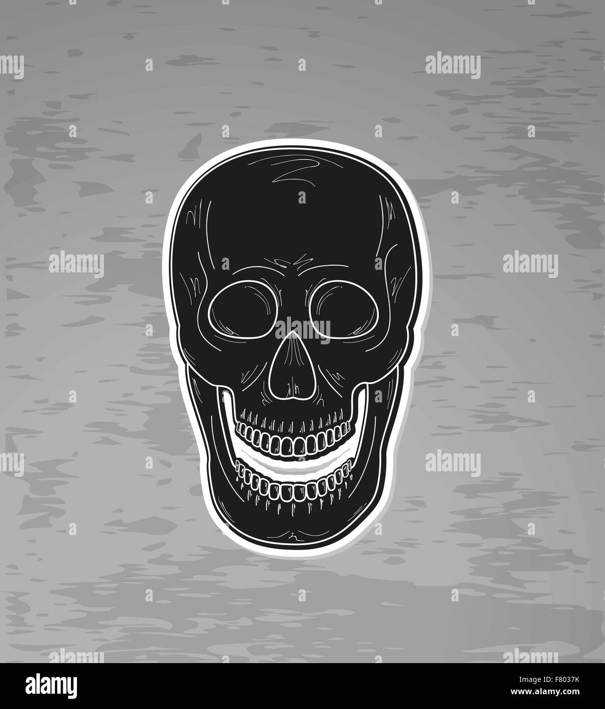 schwarze Totenkopf mit offenem Mund Stock Vektor