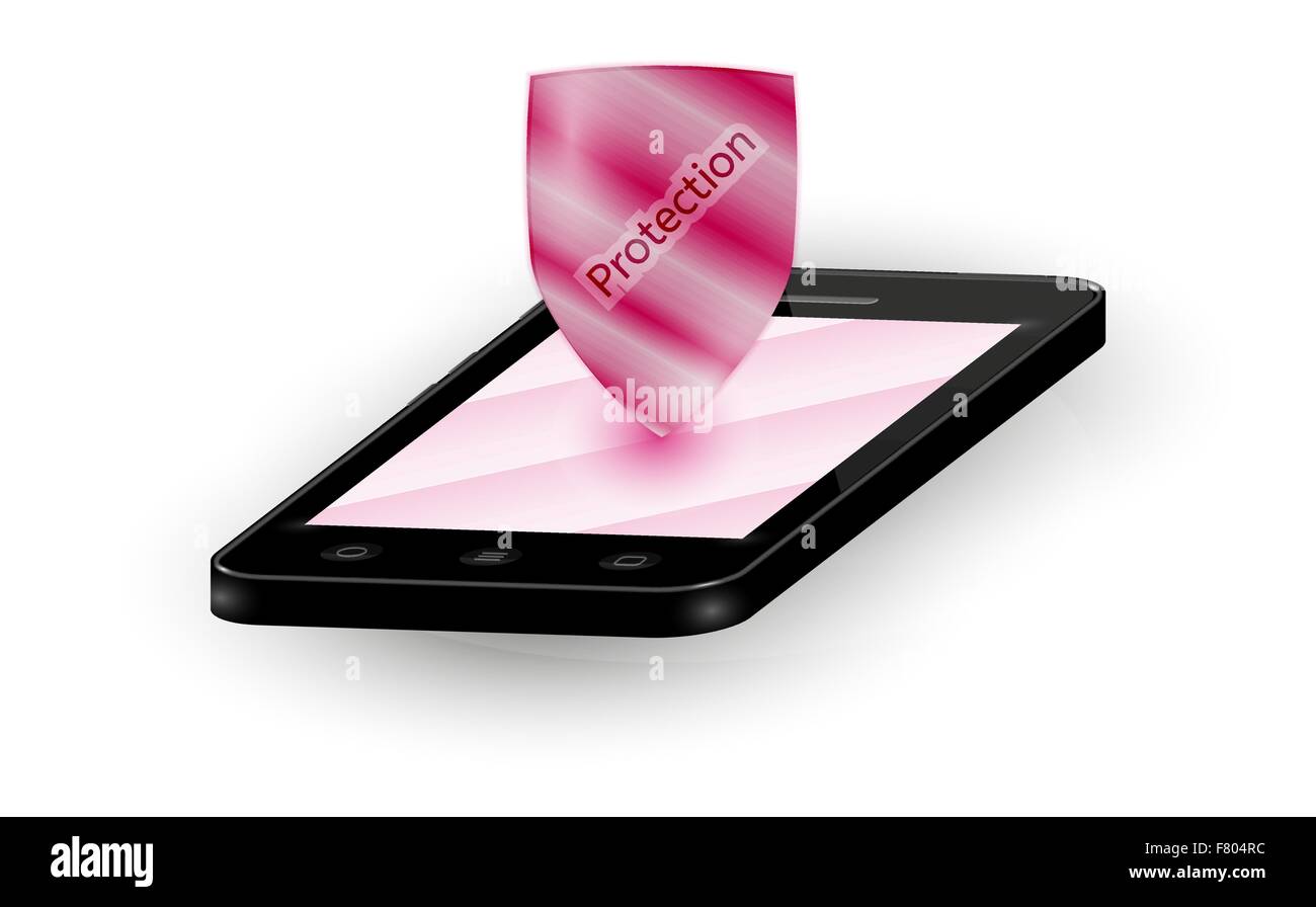 Smartphone mit Schild Stock Vektor