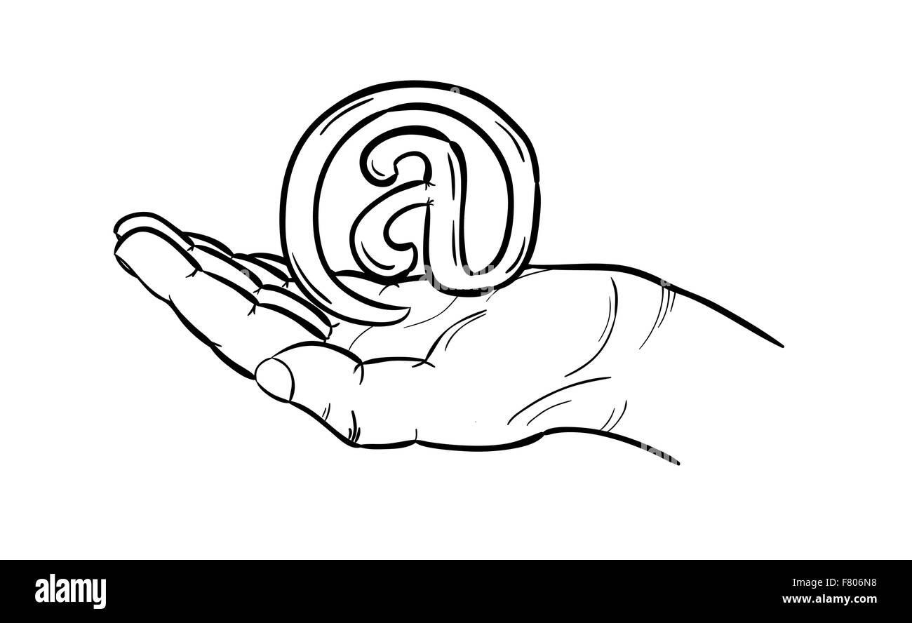 Skizze des Zeichens e-mail Stock Vektor