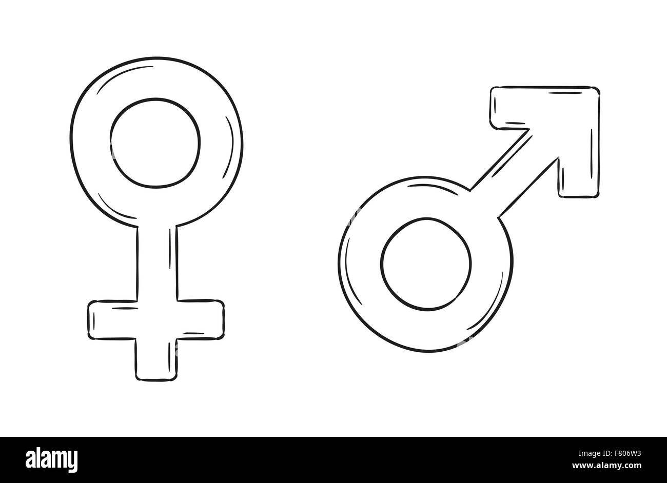 männlichen und weiblichen Symbolen Stock Vektor
