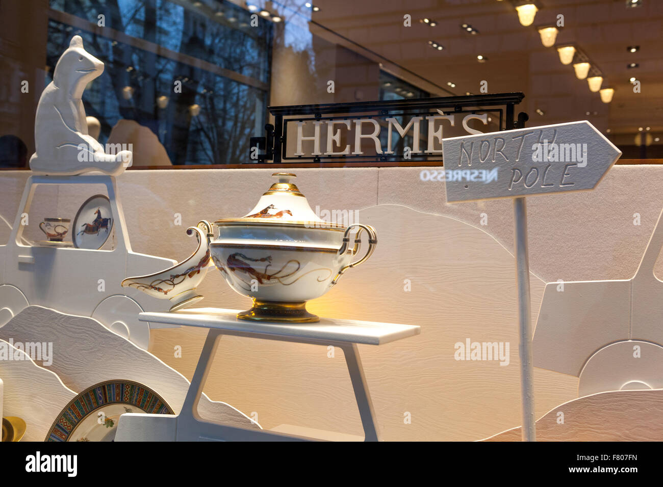 Luxus store, Hermes, Fashion Store in Prag Parizska Straße einkaufen, Altstadt, Tschechische Republik Stockfoto