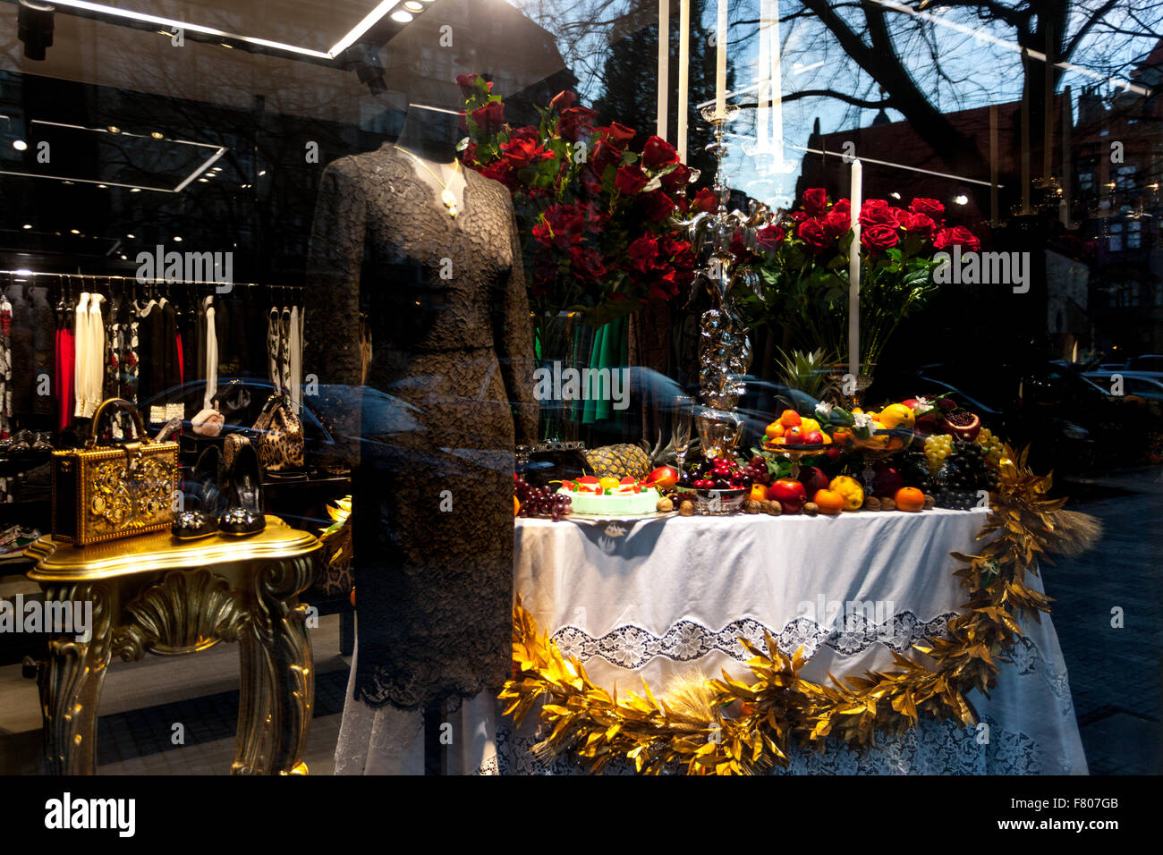 Luxusgeschäft, Dolce & Gabbana, Modegeschäft in der Parizska Straße Prag Shopping, Altstadt, Tschechische Republik Stockfoto