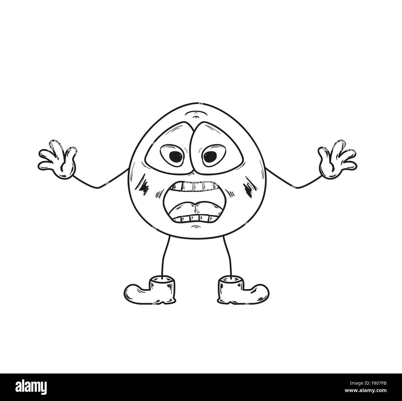 Emoticon Shout Skizze Stock Vektorgrafik Alamy