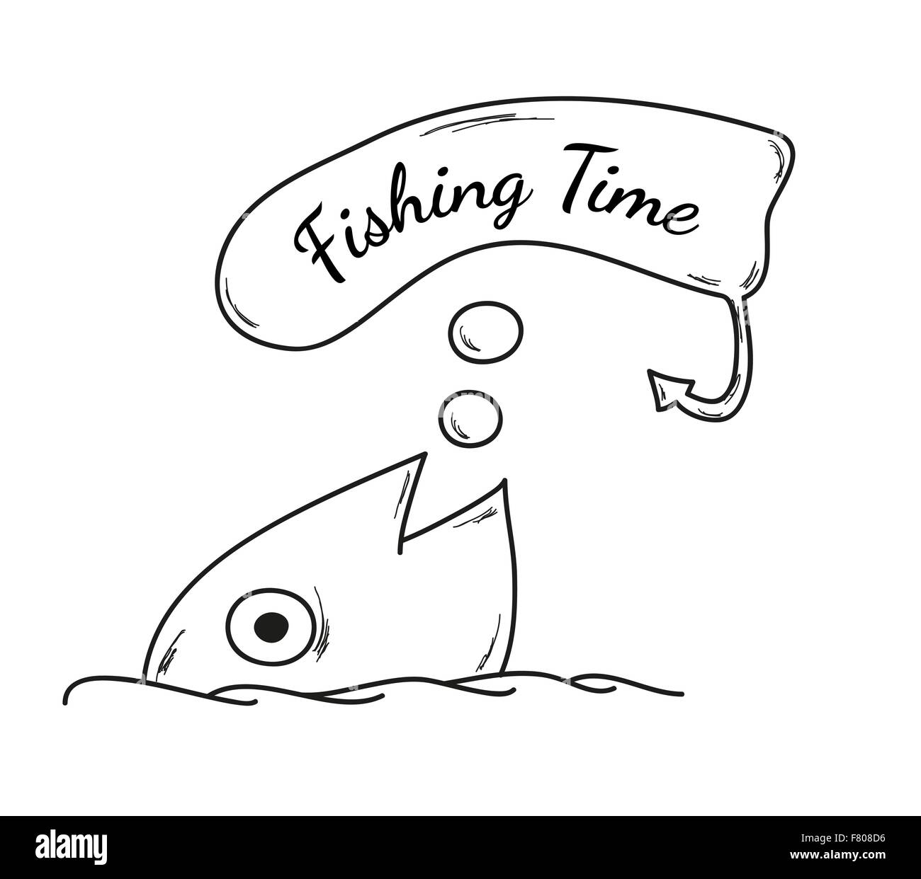 Fischen und Angeln Zeit Stock Vektor