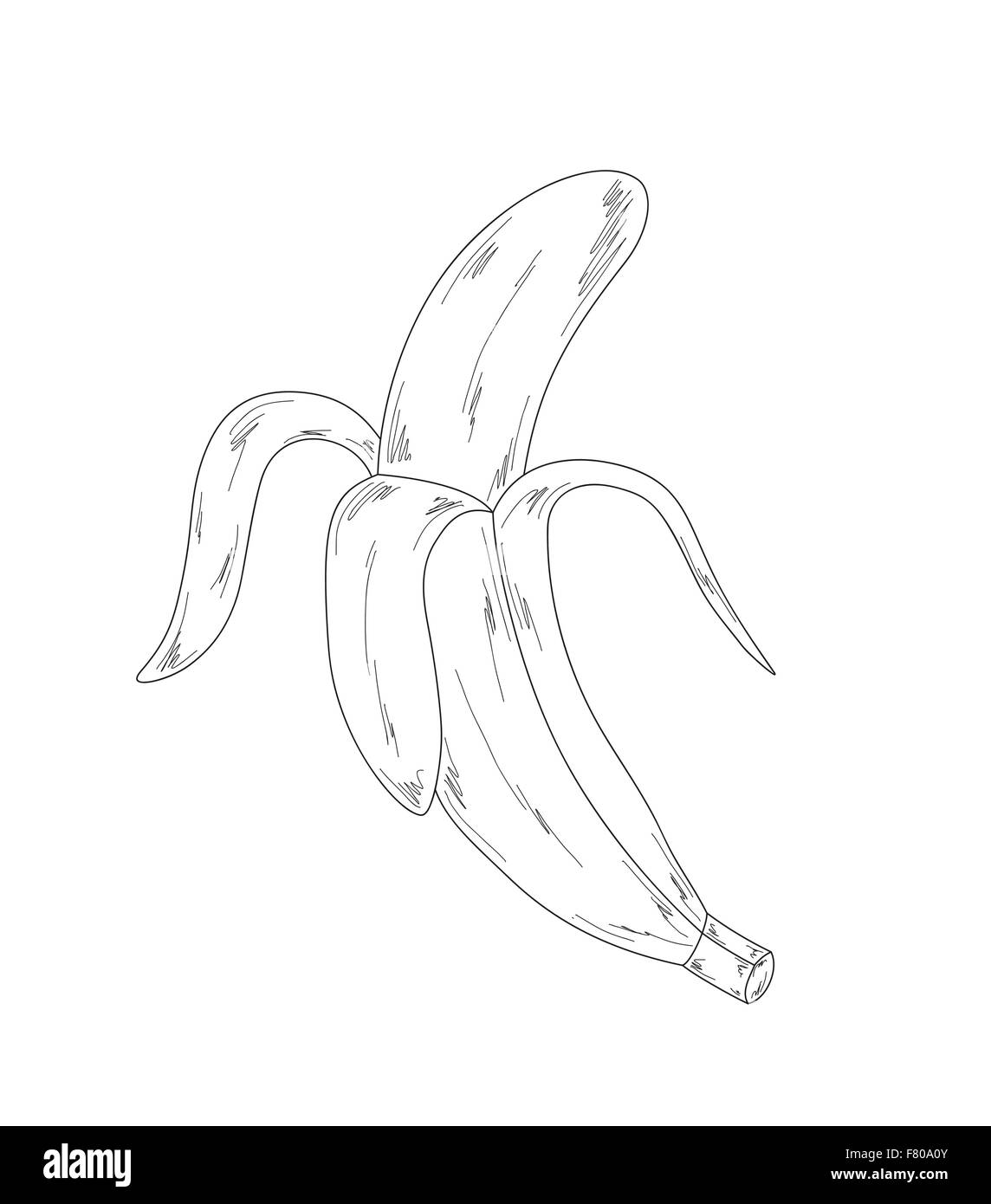 Banane, Skizze Stock Vektor